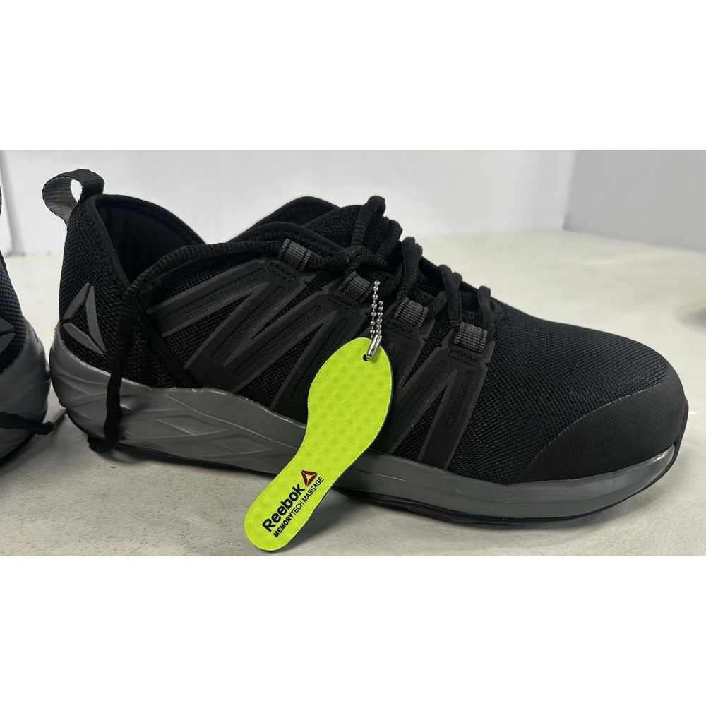 REEBOK ASTRORIDE UNISEX WORK ATHLETIC STEEL TOE BLACK SHOE RB2211 MENS 7 WOMEN 9 - Picture 15 of 15